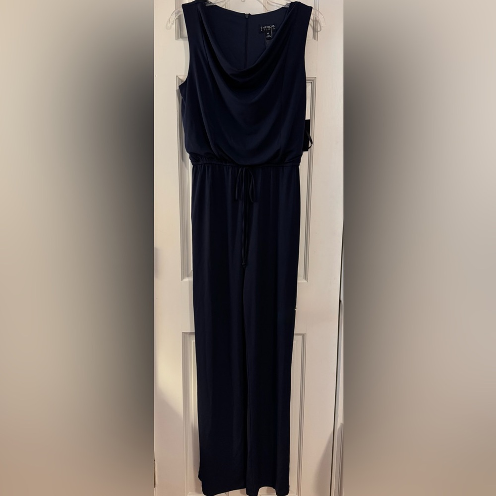 NEW/NWT En Focus Studio Navy Blue Jumpsuit Size 10